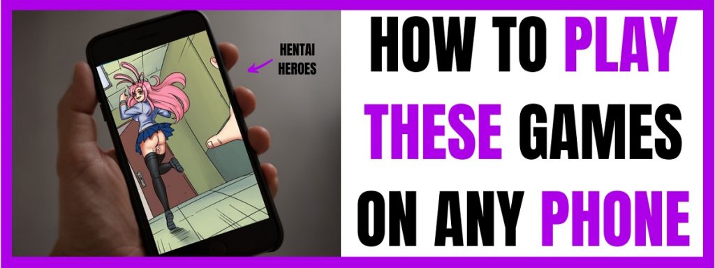 man playing hentai heroes on a phone