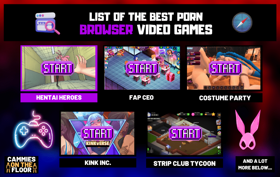 Illustrated list of the browser porn games I've played in order of my favorite.
